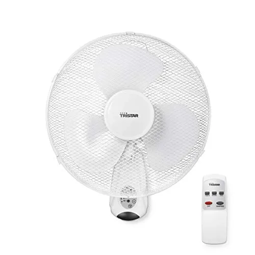 Tristar Ventilatore da Parete VE-5875, Diametro 40 cm, Telecomando/Timer, Colore: Bianco