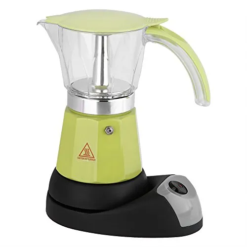 Caffettiera elettrica, 300 ml/6 tazze 480 W Moka elettrica Pentola da cucina staccabile Caffettiera per autentico caffè espresso italiano(verde)