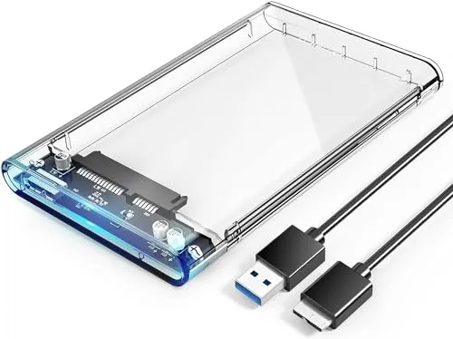 ORICO USB 3.0 Custodia esterna per hard disk da 2,5", SATA III 6Gb/s, per HDD e SSD da 2,5 pollici e 7/9,5 mm, senza attrezzi, alta velocità, UASP (trasparente)