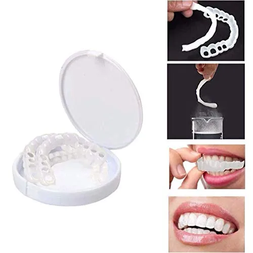 MTYQE 3 Pair Denti Cosmetici Odontoiatria estetica Denti per impiallacciatura Denti per Protesi provvisoria Dentale Sorriso istantaneo Adesivi Cosmetici Denti Snap on Comfort Fit Flex Denti Cosmetici