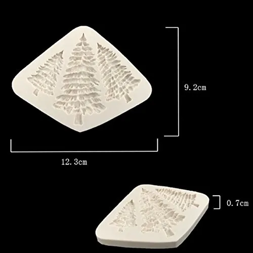 AAA226 tre alberi di Natale 3D silicone fondant cake Mold Kitchen stampo da forno