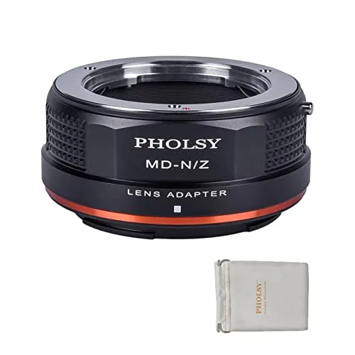 PHOLSY Adattatore Lente Compatibile con Obiettivi Minolta Rokkor MD/MC/SR e Corpo Fotocamera Nikon Z, Z fc, Z30, Z9, Z8, Z6 II, Z7 II, Z6, Z7, Z5, Z50