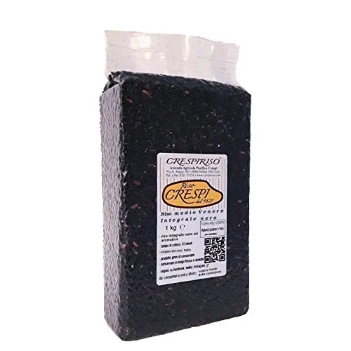 riso nero integrale 1kg sottovuoto (4 confezioni da 1kg sottovuoto) [riso medio integrale nero]