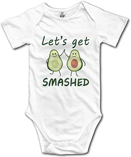 WlQshop Tute da Bambino,Body Bimbo Bimba Baby Boys Girls Unisex Romper Bodysuit Avocado Let's Get Smashed Infant Kawaii Jumpsuit Outfit 0-2T Kids