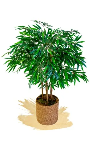 Alberi artificiali, tronchi naturali, realizzati con i migliori materiali, ideali per la decorazione domestica, pianta artificiale (105 cm, Bambù)