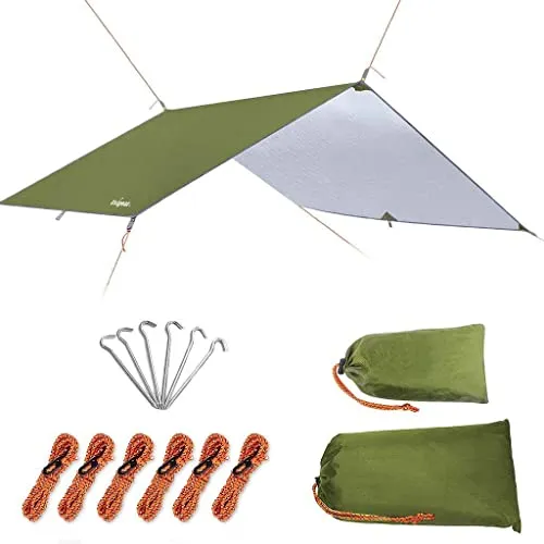 Unigear Telo antipioggia Tarp Rain Fly Telo per tenda impermeabile, riparo da trekking pieghevole, leggero, impermeabile per il campeggio e la protezione contro la pioggia, la neve e il sole