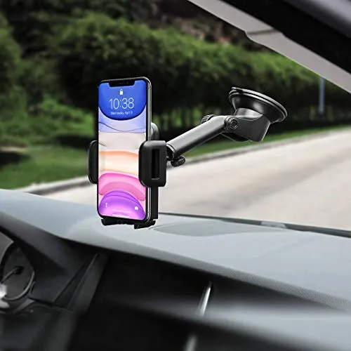 Mpow【Versione Aggiornata】Supporto Smartphone per Auto, Regolabile Porta Cellulare da Auto per Cruscotto e Parabrezza per iPhone 12/Pro Max/12 Mini/11Pro/11/XS Max/XS/Xr/X, Galaxy S20/S10, ecc