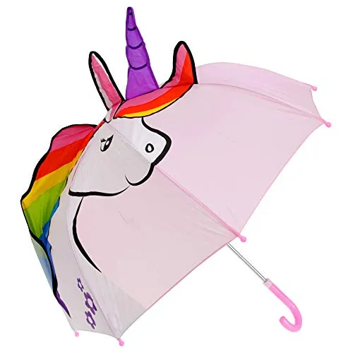 Drizzles - Ombrello fantasia unicorno - Bambini (Taglia unica) (Rosa)