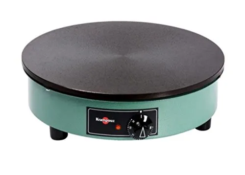 Crêpière Billig Ø 40 cm- 3000 W-Plaque en fonte usinée-Thermostat 50° à 300°-Bleu vert - KRAMPOUZ