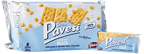 Gran Pavesi Cracker al Mais, Senza Olio di Palma - 8 pacchetti (280g)