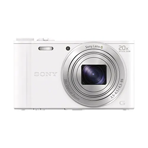 Sony DSC-WX350 Fotocamera Digitale Compatta Cyber-shot, Sensore CMOS Exmor R da 18.2 MP, Obiettivo Sony G, Zoom Ottico 20x, Bianco