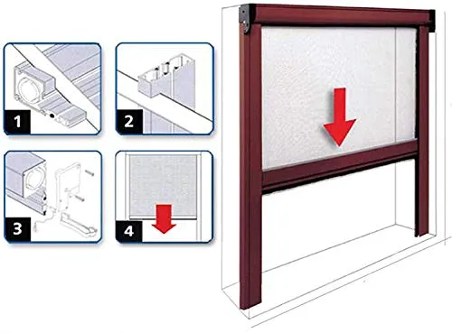 Zanzariera a rullo IRS Sottile kit fai da te riducibile vari colori e misure cm 120x250 Marrone