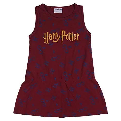 Harry Potter Abito per Bambina, Vestito Manica Corta, Abbigliamento Ragazze, Abito Estivo, Regalo per Bambina, Taglie 8 Anni