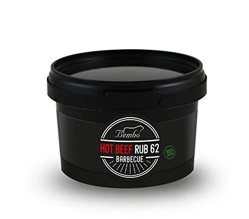 BEMBO BBQ HOT BEEF RUB 150g - BBQ RUB MANZO PICCANTE - Miscela di Spezie Piccante per Manzo - Marinatura a Secco - Made in Italy