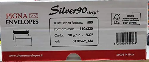 Silver Strip B0170569 500 Buste Commerciale, F.To 110 x 230 in Carta Uso Mano Fsc 90 g