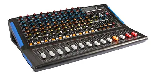 K KG-12B Mixer a 12 canali con scheda audio integrata, effetti, Bluetooth e lettore MP3