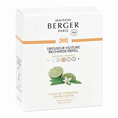 Maison Berger - Cofanetto 2 Ricariche per diffusore Auto Fleur de Citronnier