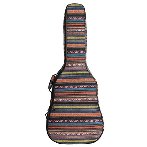 Glenmi - Custodia per chitarra acustica da 101,6 cm o 104,1 cm, in stile bohémien, imbottita in morbida schiuma, a zaino, con cuscinetto protettivo per il collo, Bohemian 2