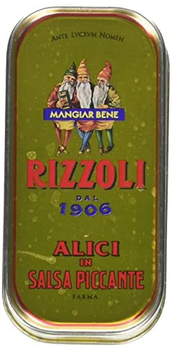 Rizzoli Filetti di Alici Latta in Salsa Piccante - 10 Confezioni da 90 gr