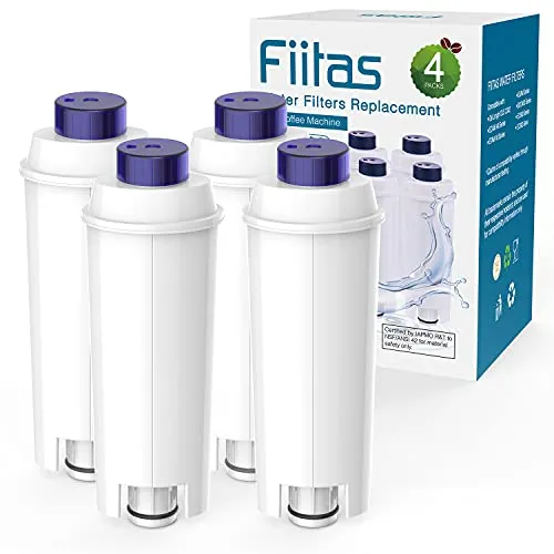 Fiitas DLSC002 Filtro Addolcitore De Longhi per Macchina Caffe Delonghi per Addolcire l'acqua, Riducendo il Calcare (4 Pezzi)