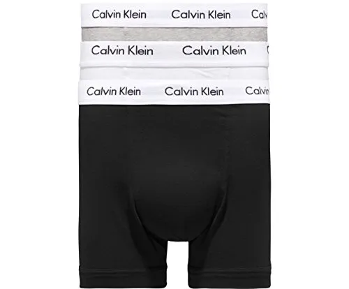 Calvin Klein 000NB1770A Boxer a Pantaloncino, Bianco/Grigio/Nero, L Uomo