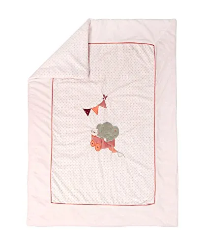 Nattou - Coperta a forma di elefante, 75 x 100 cm, colore: Rosa