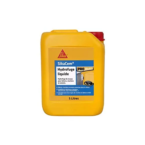 SIKA - Hydrofuge pour l'étanchéité des bétons et mortiers - 5L