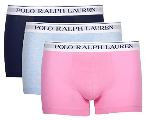 Ralph Lauren - Boxer da Uomo 3 Pezzi Azzurro/Rosa/Blu Scuro 714662050055 - Multicolore, M