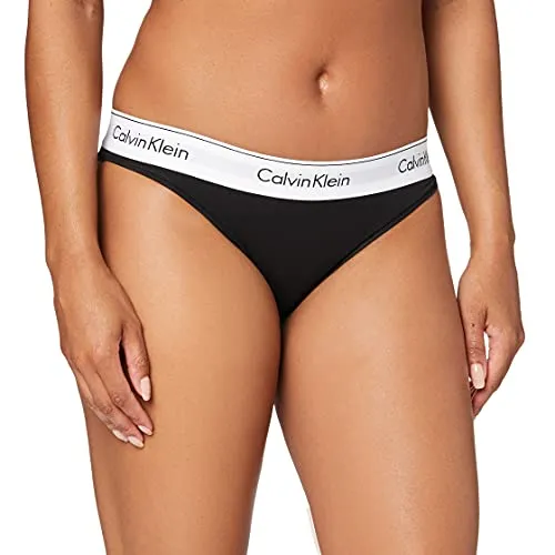 Calvin Klein Modern Cotton-Bikini Slip, Nero (Black 001), M Donna