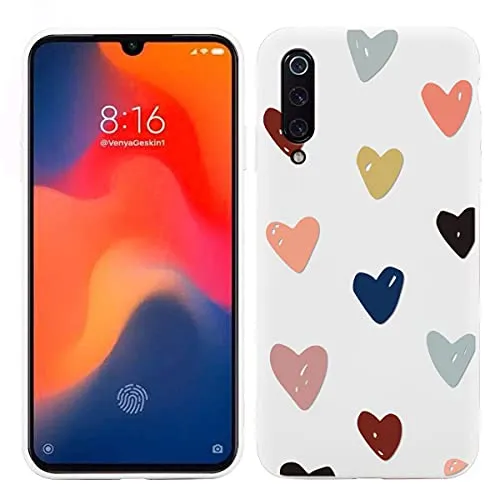 Pnakqil Cover Xiaomi Mi Note 10 / CC9 Pro, Custodia Morbida TPU Silicone con Cartoon Disegni Pattern， Ultra Slim Antiurto Bumper Case Protettiva per Xiaomi CC9 Pro, amore
