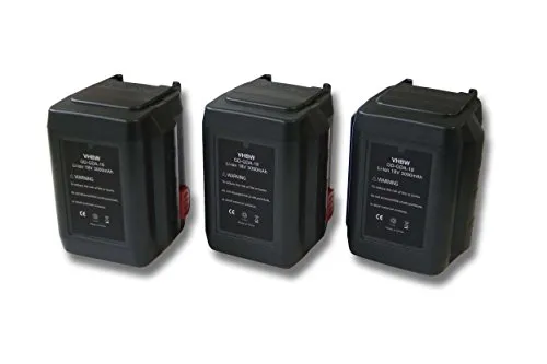 vhbw Offerta Risparmio 3X Li-Ion Batteria 3000mAh (18V) per apparecchi Gardena AccuCut Li 400, 450 Come 8835-U, 8835-20, 8839, 8839-20.