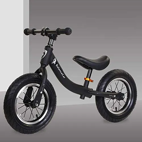 Balance Bike Bambino bici con freni, telaio in acciaio al carbonio, il pedale della bici del bambino, il pedale della bici del bambino, adatto for i bambini 2-8 anni, Carico massimo 30Kg, Nero (Colore