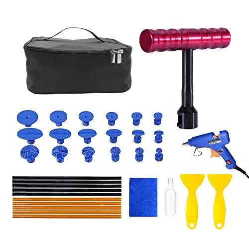 MENQANG Martello Scorrevole，t-Puller Bar Auto Dent rimozione，Kit di Riparazione Paintless Dent，L'estrattore per ammaccature a T，Utilizzato per Rimuovere Le ammaccature del Corpo.