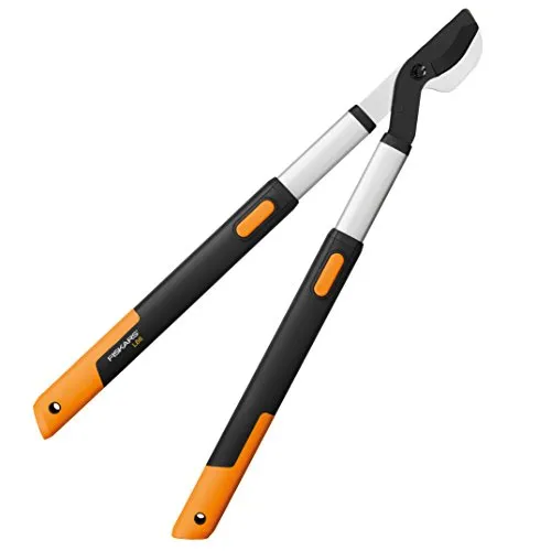 Fiskars Troncarami telescopico con lame bypass SmartFit per legno verde, Lama con rivestimento antiaderente, Diametro taglio: 5 cm, Acciaio temprato, Lunghezza manico: 66-90cm, Nero/Arancione, 1013564