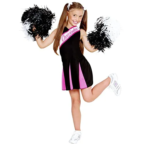 Widmann - Costume da Cheerleader per bambini, vestito, football americano, scuola superiore, uniforme scolastica, festa motto, carnevale, 140 (8 - 10 anni)