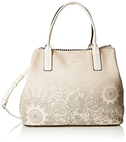 Desigual Bag Double Gin_holbox Women - Borse a spalla Donna, Bianco (Rainy Day), 17x30.5x37 cm (B x H T)