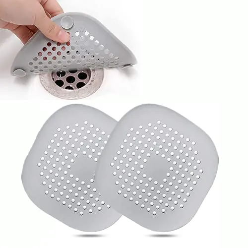 2 Pcs Filtro per Lavello in Silicone, Protezioni per Scarico Cucina, Doccia e Vasca e Bagno, Ventosa