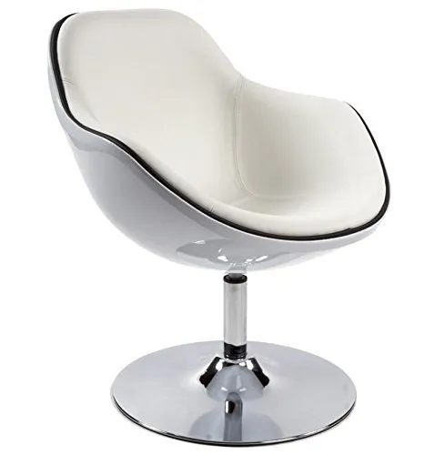 Poltroncina Girevole 360° in Ecopelle e Abs Bianco