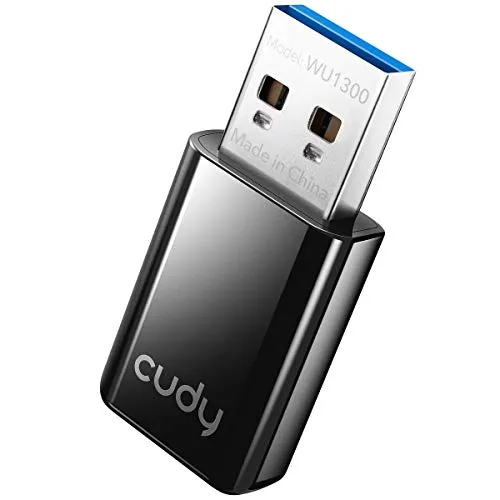 Cudy WU1300 Adattatore USB WiFi AC 1300Mbps per PC, Dongle WiFi USB 400 Mbps + 867 Mbps, 5 GHz / 2,4 GHz, USB 3.0 per Higer Speed, Compatibile con Windows Vista / 7/8/8.1/10, Mac OS, Linux