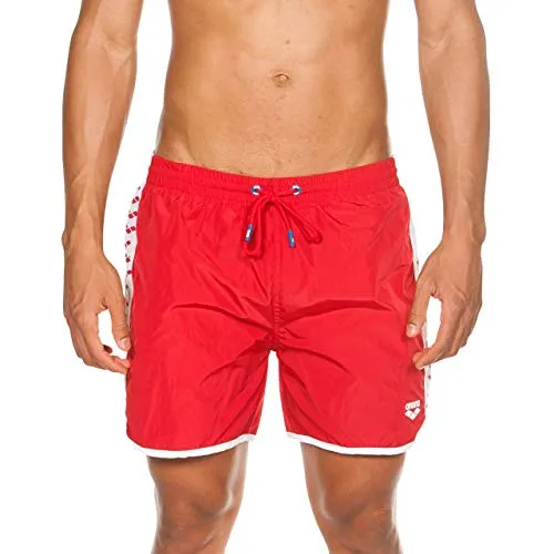 Arena Team Stripe Boxer da Uomo, Red-White-Red, Rosso, XXL