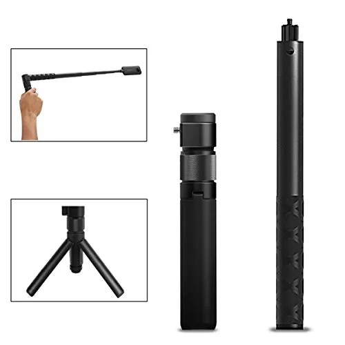 iEago RC 3 in 1 Tempo di Proiettile Lmpugnatura Selfie Stick Invisibile Rotary Multifunzionale Maniglia Estesa Monpod Treppiede Pieghevole per Insta360 ONE X Camera