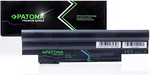 PATONA Premium Batteria per Laptop Acer Aspire One D255 | D257 | D260 | D270 | E100 | Packard Bell Dot SE | Gateway LT23 | LT25 - [ Li-ion; 5200mAh; nero]