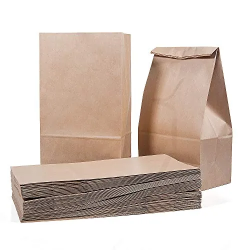 Vordas 50 Sacchetti di Carta con Fondo 28 x 15 x 8.5 cm - 70 g./m2, Sacchetti di Carta per Alimenti Natalizi, Ideali per Confezionare Pane, Pizze, Dolci, Confetti, Caramelle ed Articoli da Forno