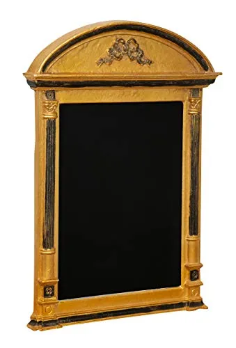 Biscottini Lavagna da parete – Espositore pubblicitario – Cornice in legno finitura foglia oro anticato e nero Made in Italy L 62 x PR 4,5 x H 45,5 cm