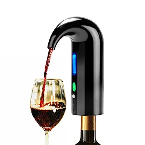 Elettrico Decanter per vino rosso design magic decanter intelligente un pulsante aeratore per vino versatore rapido per BBQ famiglia festival vino accessori regalo(BLACK)