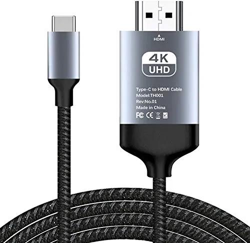 Kdely Cavo USB C HDMI, 4K@60HZ Type C a HDMI Nylon Tipo C HDMI Adattatore per iPad Pro 2018, MacBook Pro/Air, Chromebook Pixel, Surface Book, Samsung S20 Plus/S10/Note 9/8, Huawei P40 Pro/Mate 30-2M