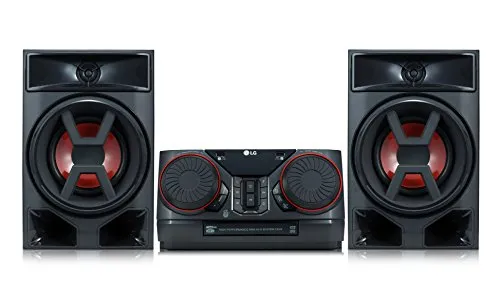 LG CK43 Mini sistema hi-fi con lettore CD, Radio e ingresso USB cromo/nero/rosso