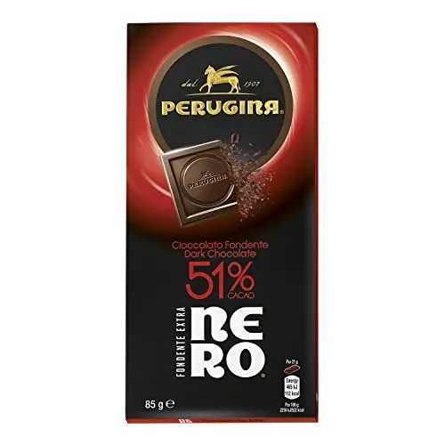 Perugina Nero Fondente Extra 51% Tavoletta di Cioccolato Fondente 85g