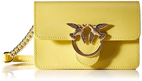 Pinko Love Baby Simply Cl Vitello Se, Borsa a Tracolla Donna, Giallo (Giallo CEDRINO), 5x10.5x16.5 cm (W x H x L)