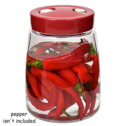 Pickling Kimchi - Barattolo per fermentazione con valvola di rilascio dell'aria 1,4 L Transparent